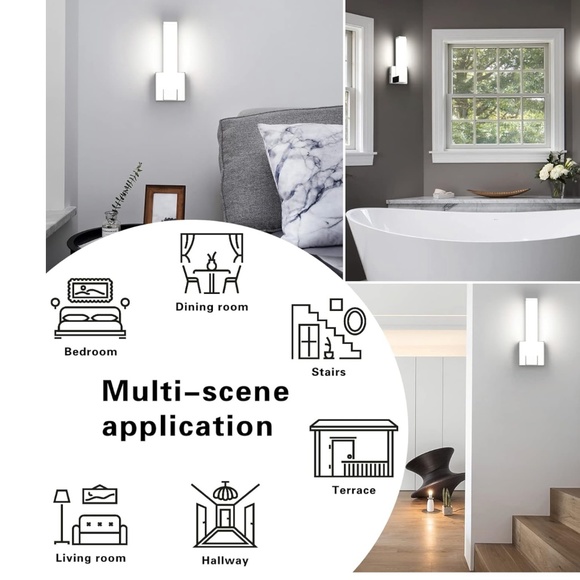 Chrome wall mounted light, accent wall light, silver light, modern look - Picture 4 of 8